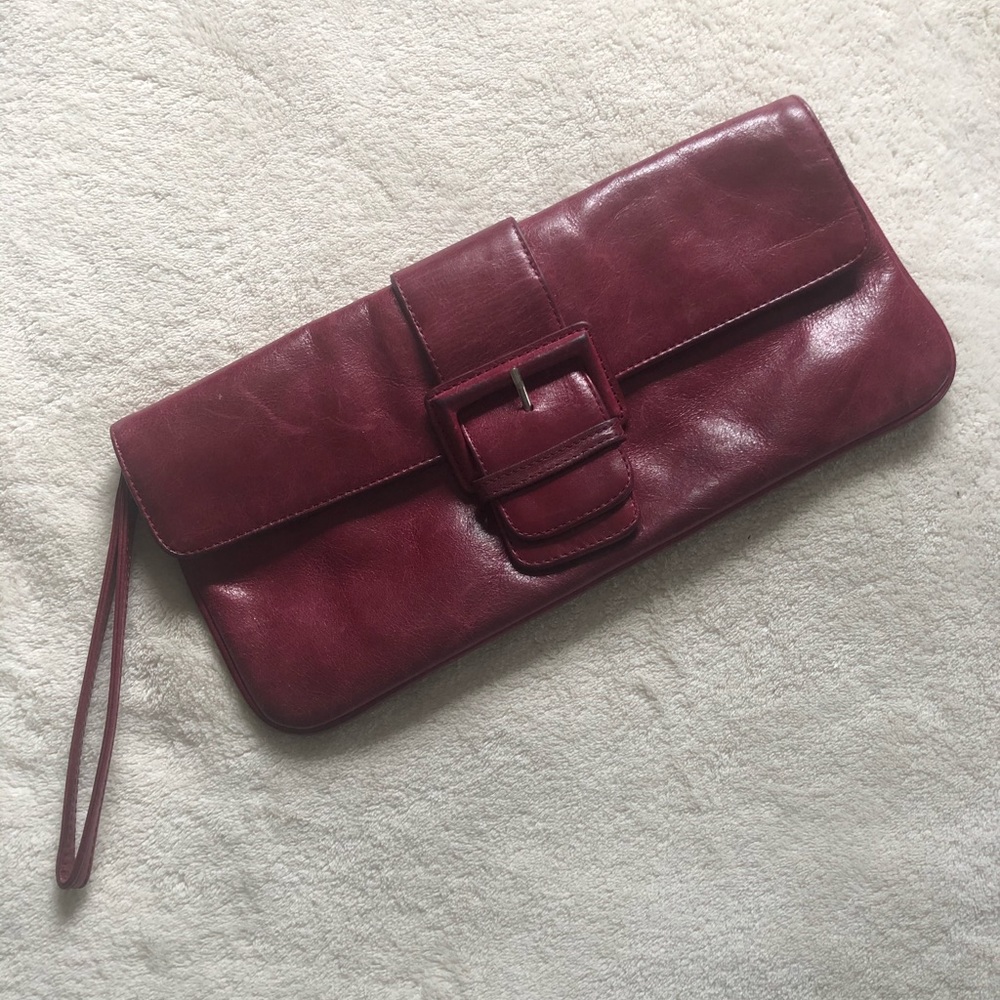 HOBO Burgundy Clutch